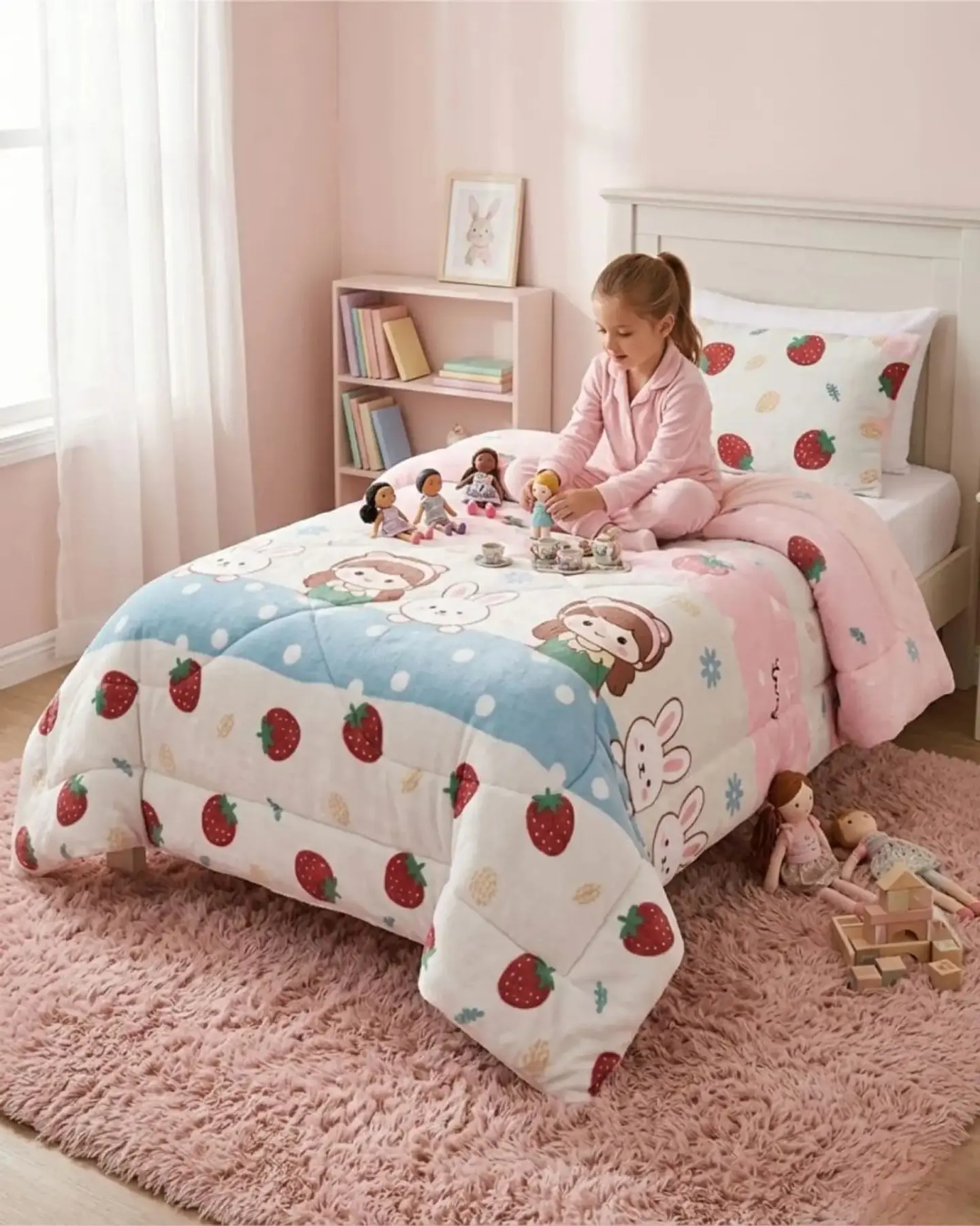 Cubrecama Plush con Chiporro Plaza y Media Diseño Premium 1