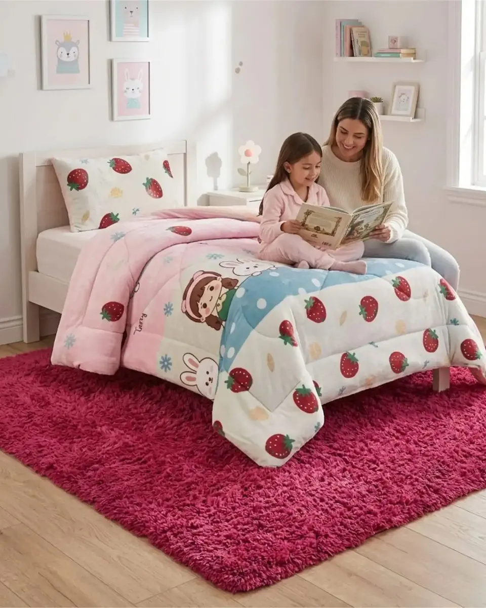 Cubrecama Plush con Chiporro Plaza y Media Diseño Premium 3