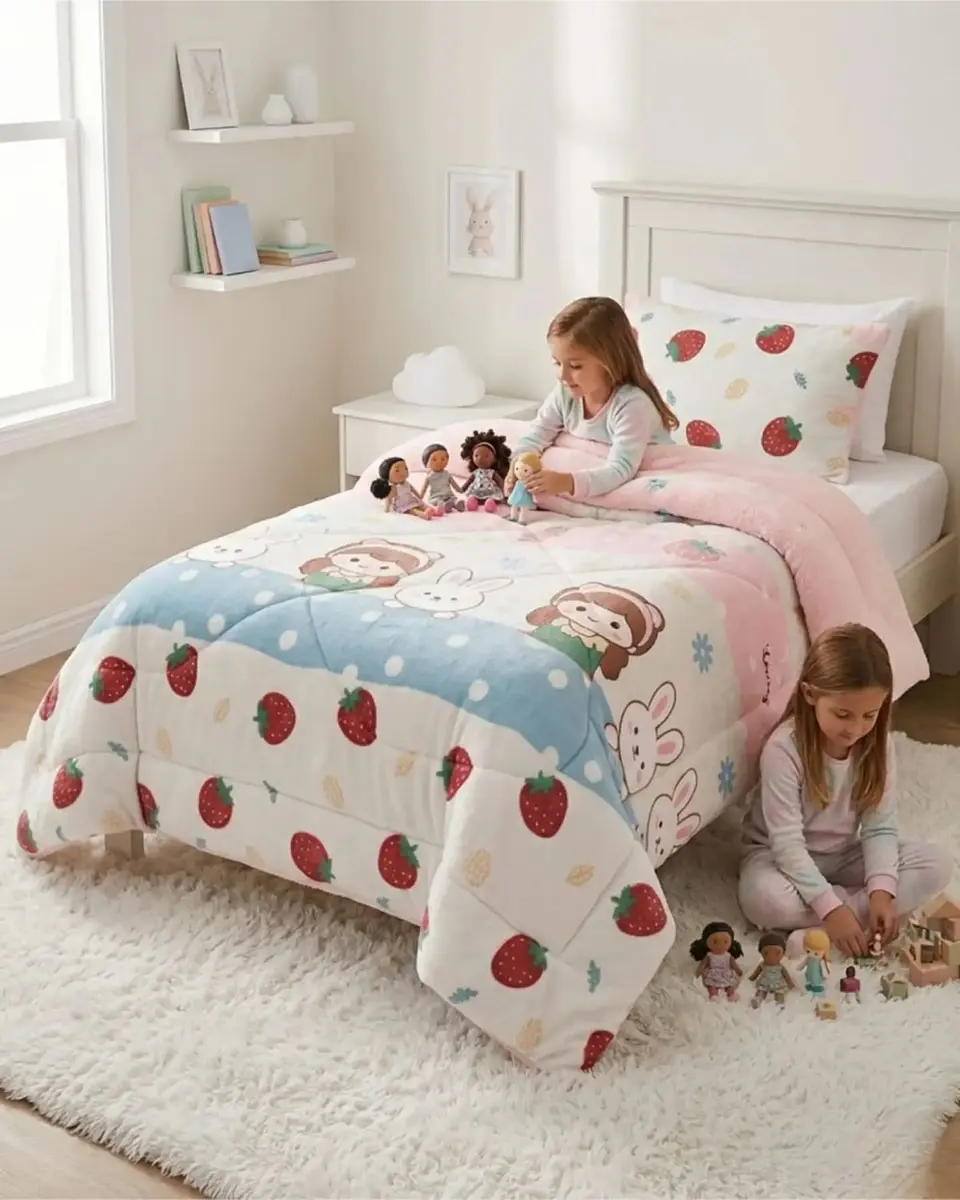 Cubrecama Plush con Chiporro Plaza y Media Diseño Premium 4