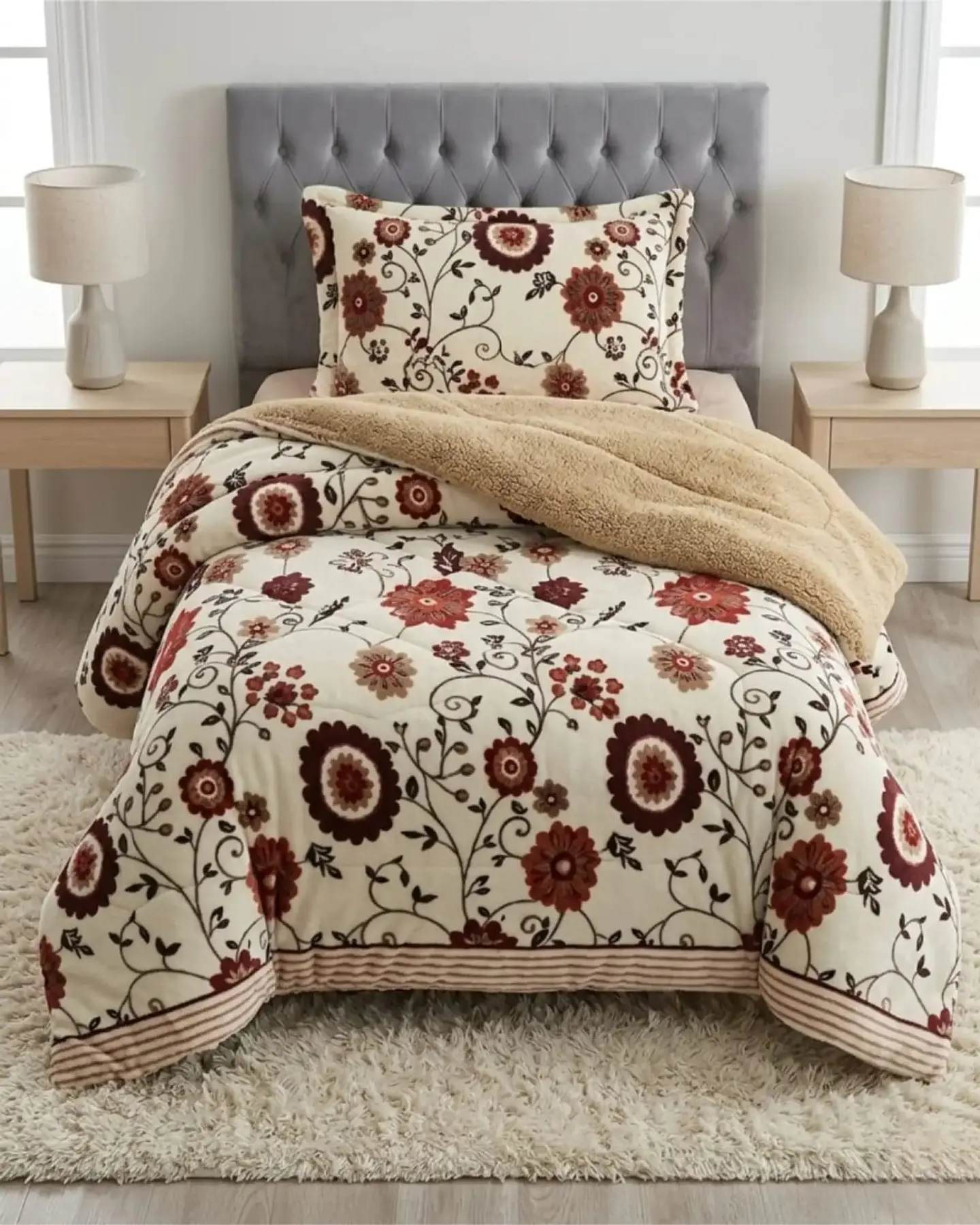 Cubrecama Plush con Chiporro Plaza y Media Diseño Premium 1