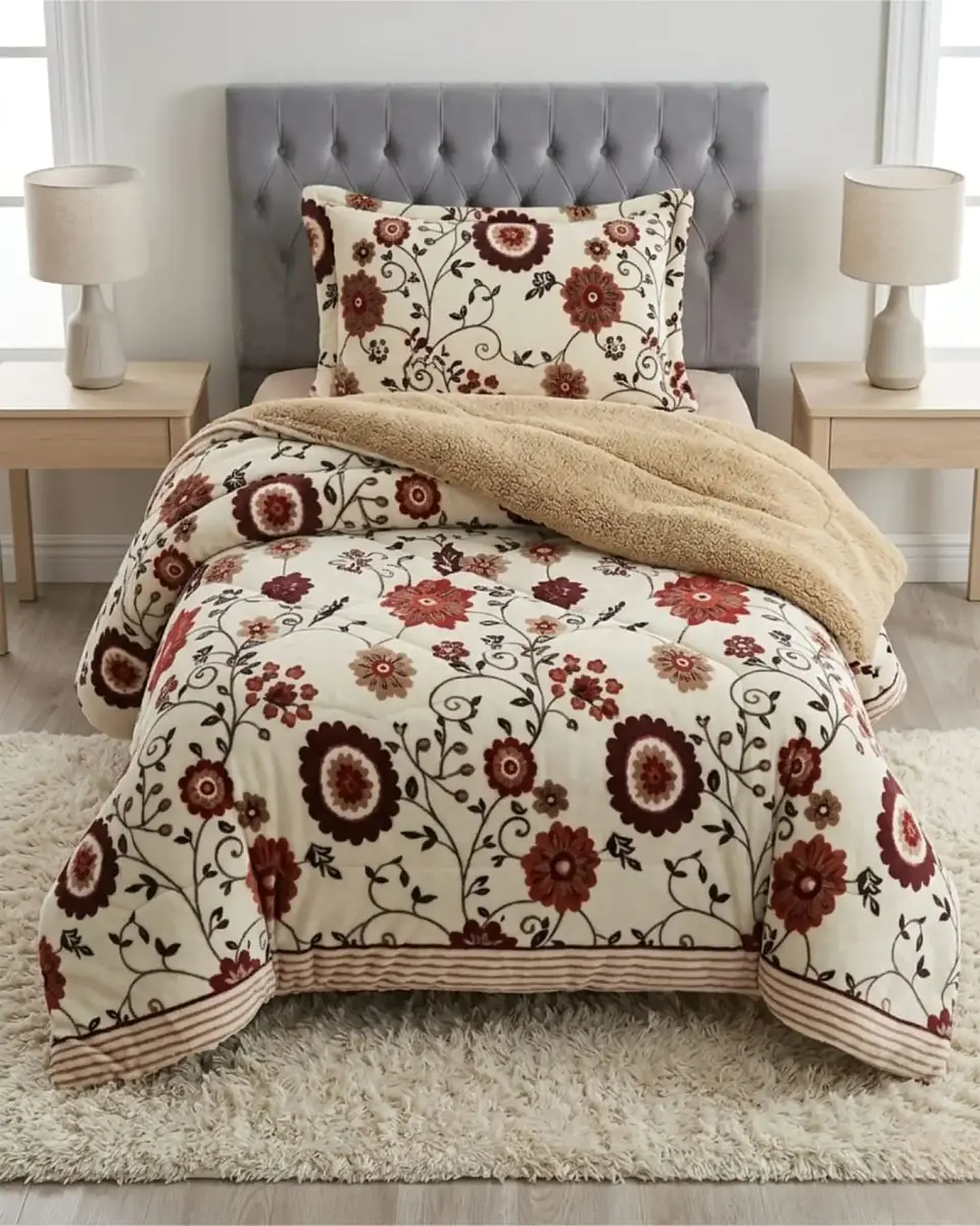 Cubrecama Plush con Chiporro Plaza y Media Diseño Premium 1