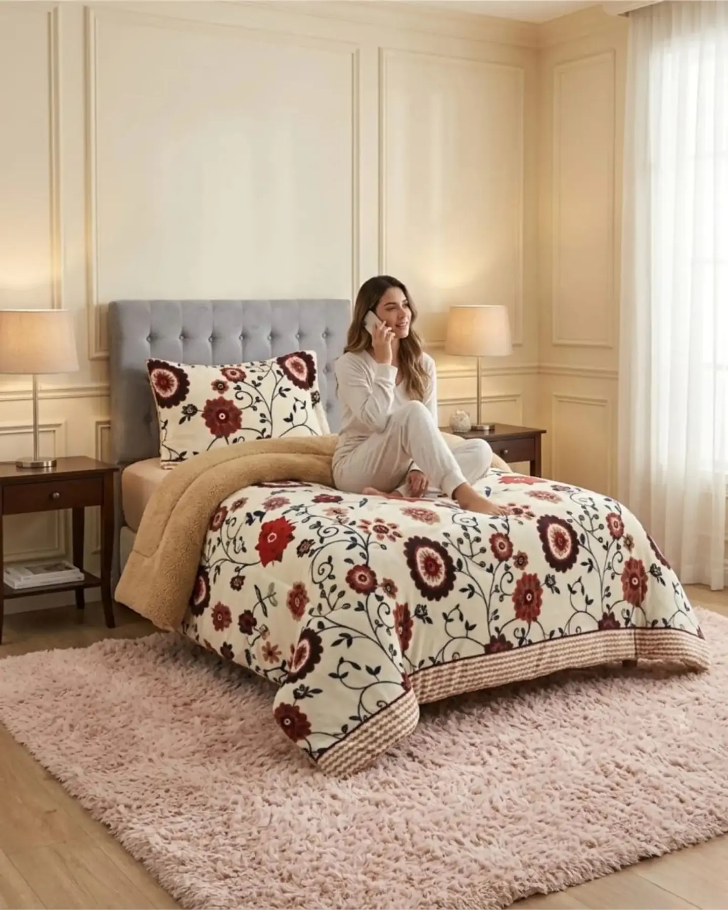 Cubrecama Plush con Chiporro Plaza y Media Diseño Premium 3
