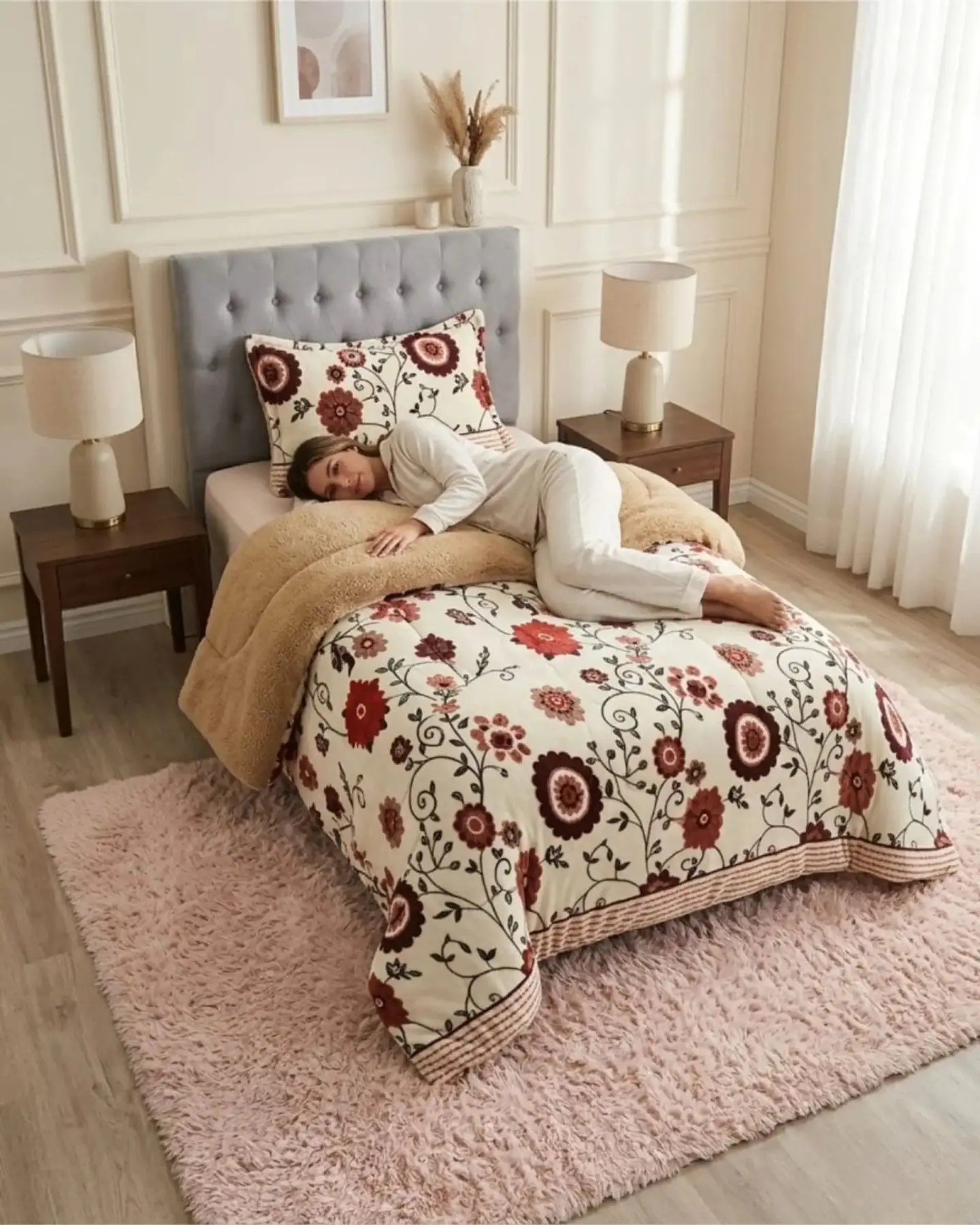Cubrecama Plush con Chiporro Plaza y Media Diseño Premium 4