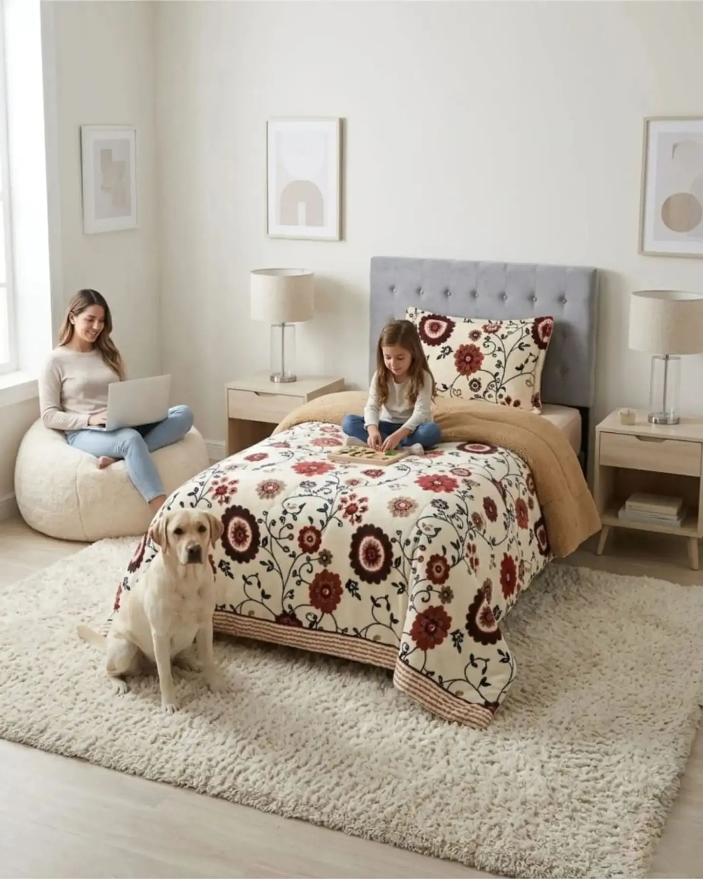 Cubrecama Plush con Chiporro Plaza y Media Diseño Premium 5