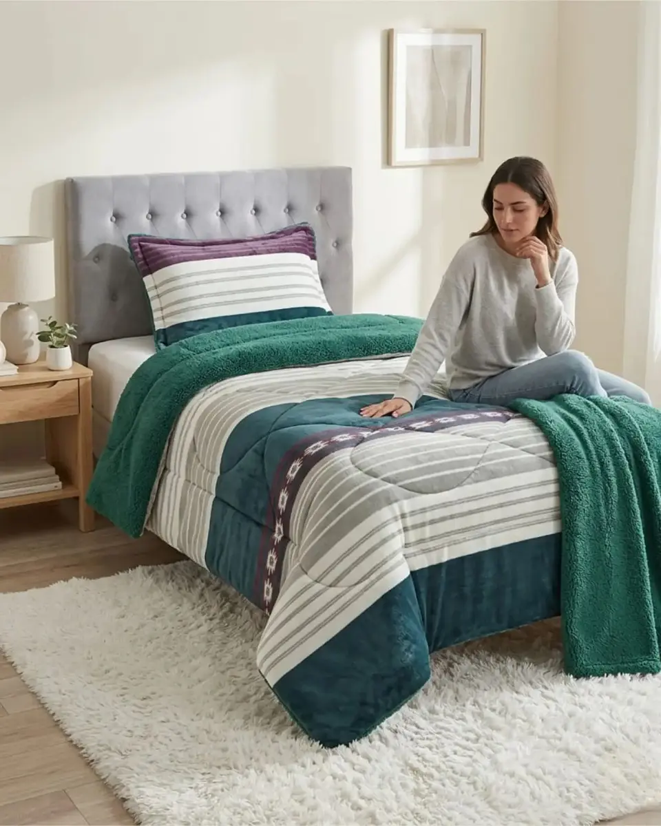 Cubrecama Plush con Chiporro Plaza y Media Diseño Premium 1