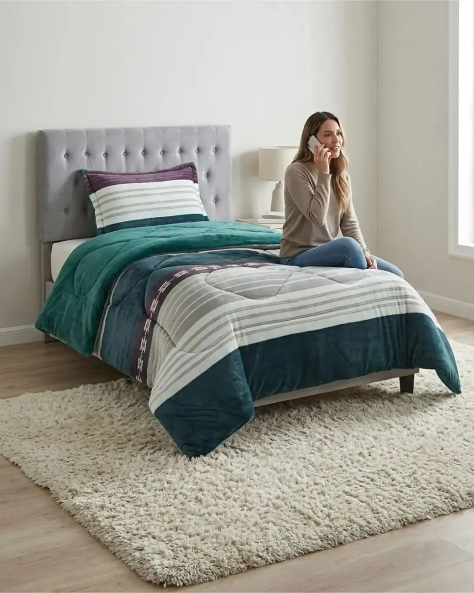 Cubrecama Plush con Chiporro Plaza y Media Diseño Premium 4