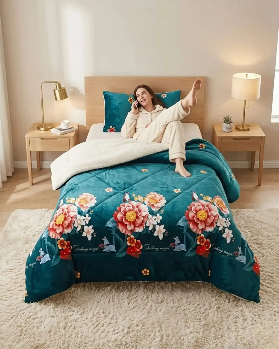 Cubrecama Plush con Chiporro Plaza y Media Diseño Premium 1