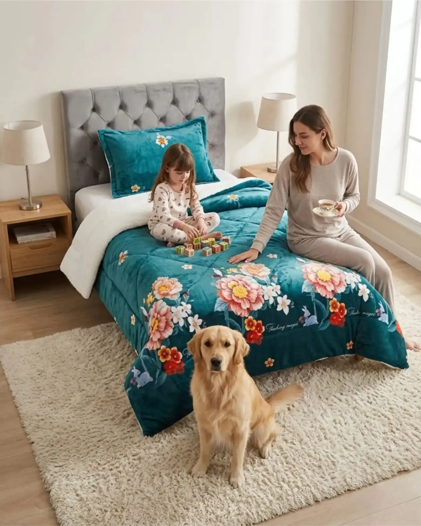 Cubrecama Plush con Chiporro Plaza y Media Diseño Premium 3