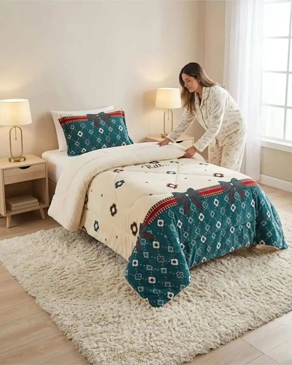 Cubrecama Plush con Chiporro Plaza y Media Diseño Premium 3