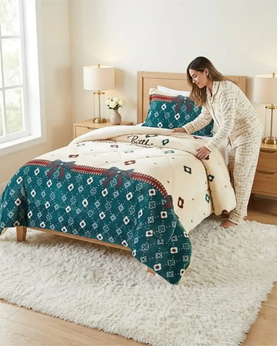 Cubrecama Plush con Chiporro Plaza y Media Diseño Premium 5