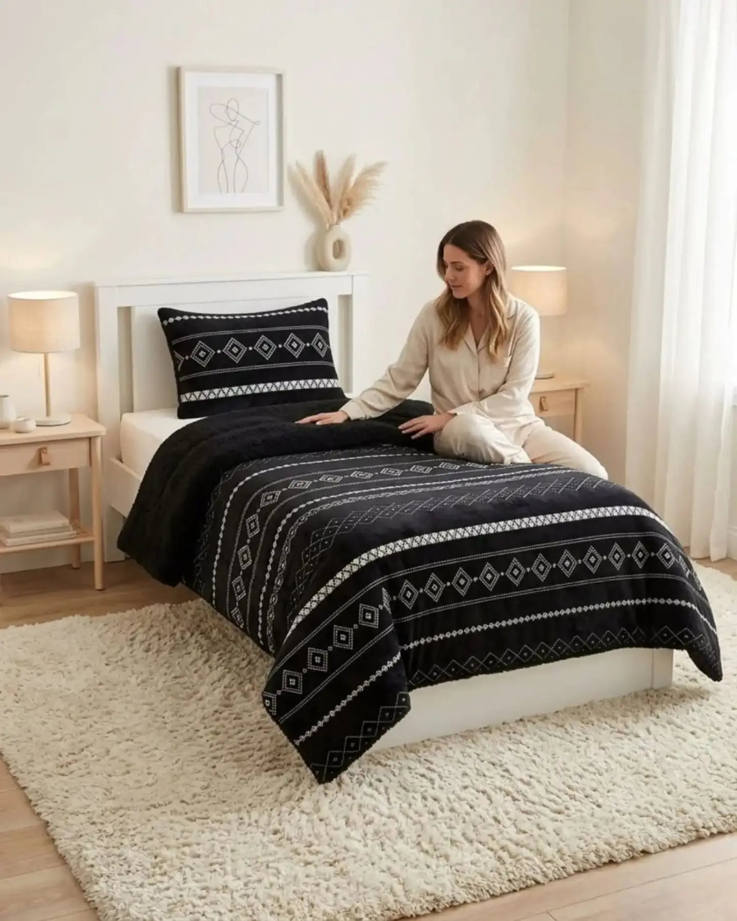 Cubrecama Plush con Chiporro Plaza y Media Diseño Premium 1