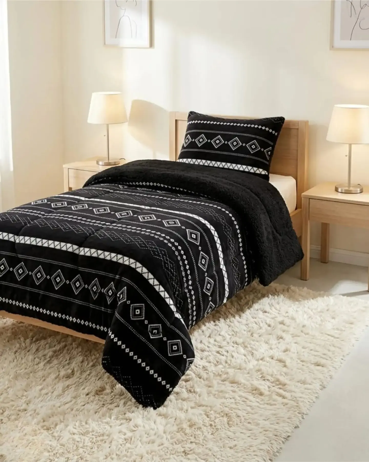 Cubrecama Plush con Chiporro Plaza y Media Diseño Premium 2