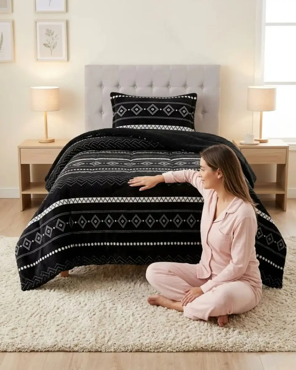 Cubrecama Plush con Chiporro Plaza y Media Diseño Premium 4