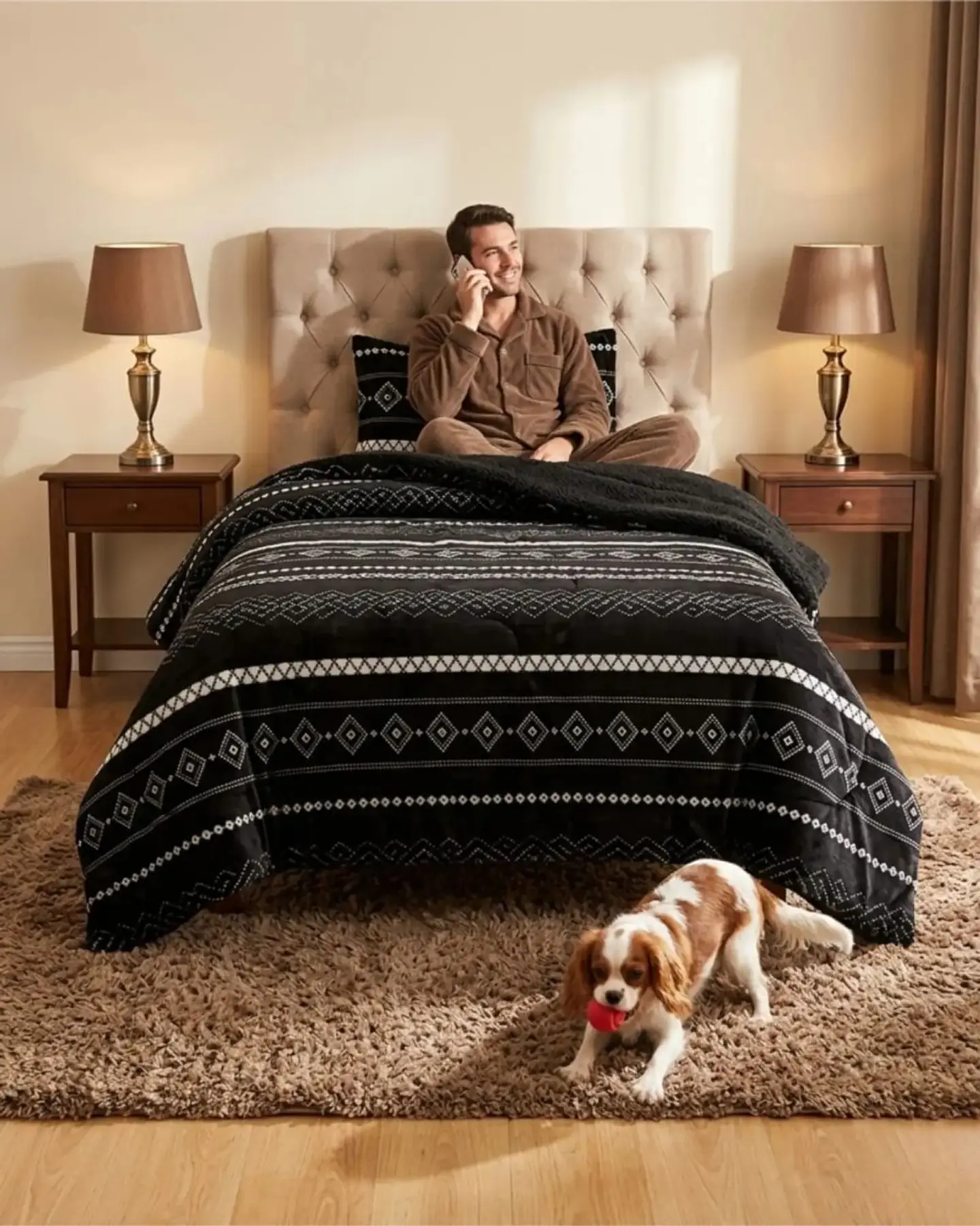Cubrecama Plush con Chiporro Plaza y Media Diseño Premium 5