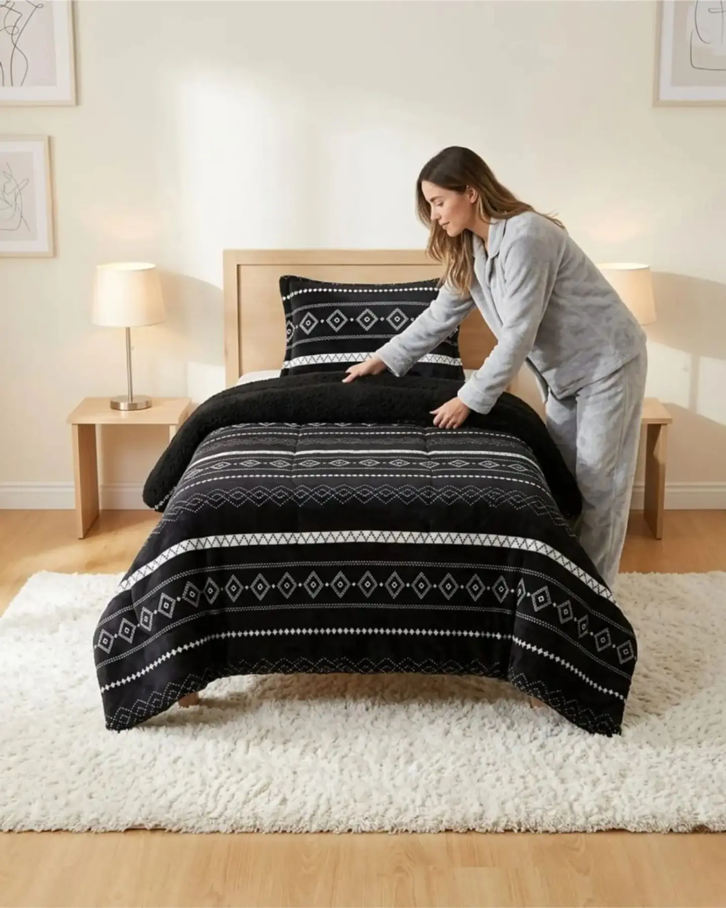Cubrecama Plush con Chiporro Plaza y Media Diseño Premium 6