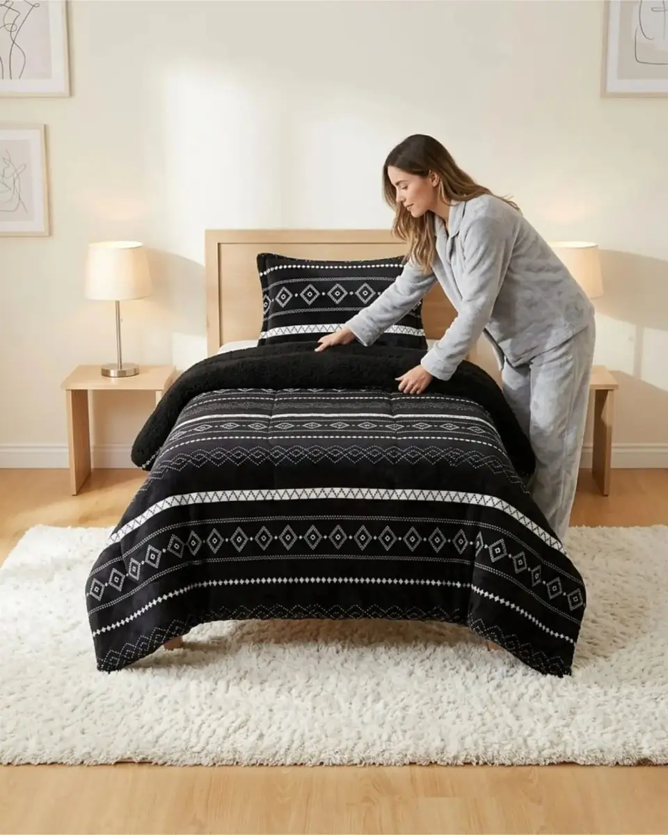 Cubrecama Plush con Chiporro Plaza y Media Diseño Premium 6