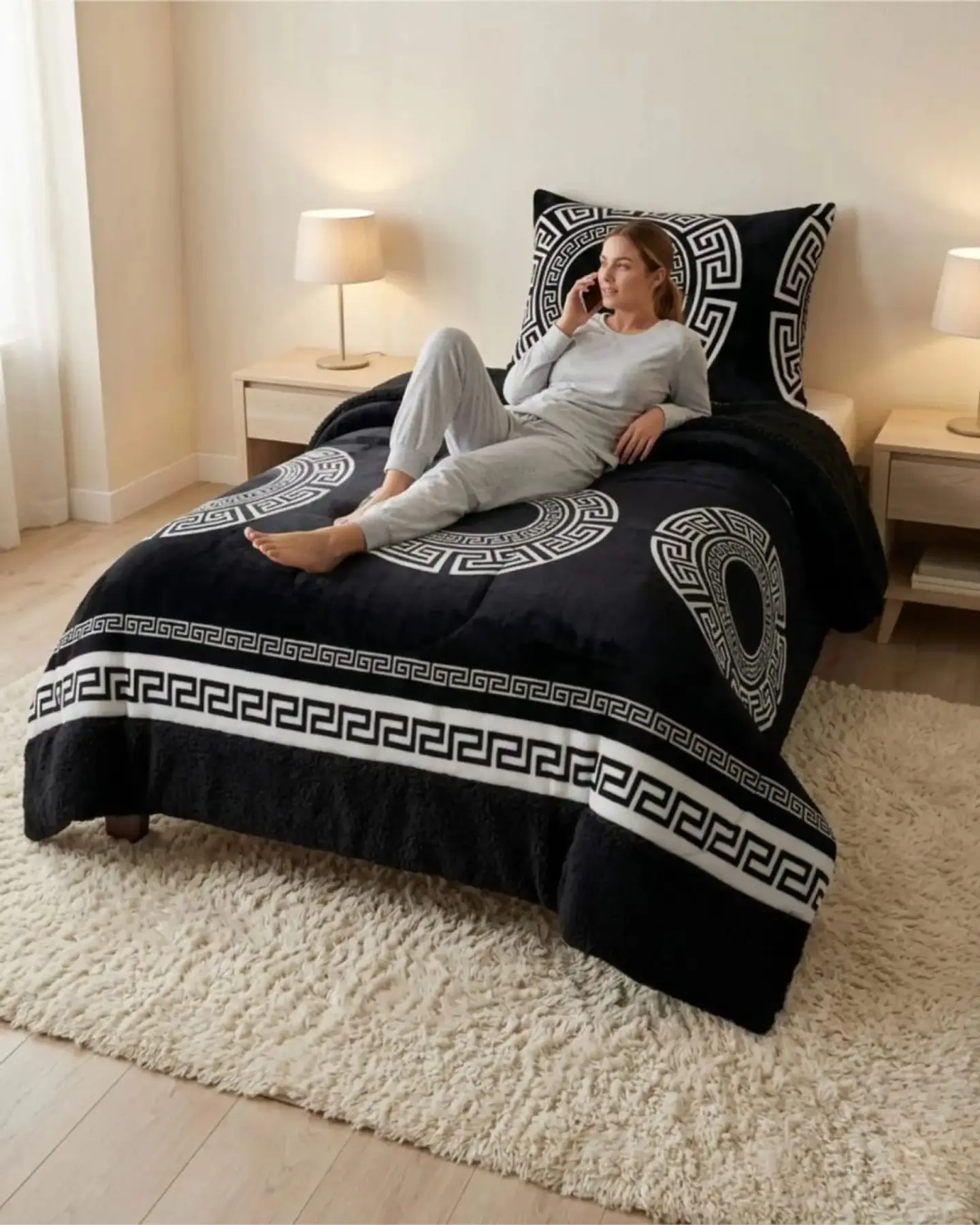 Cubrecama Plush con Chiporro Plaza y Media Diseño Premium 1
