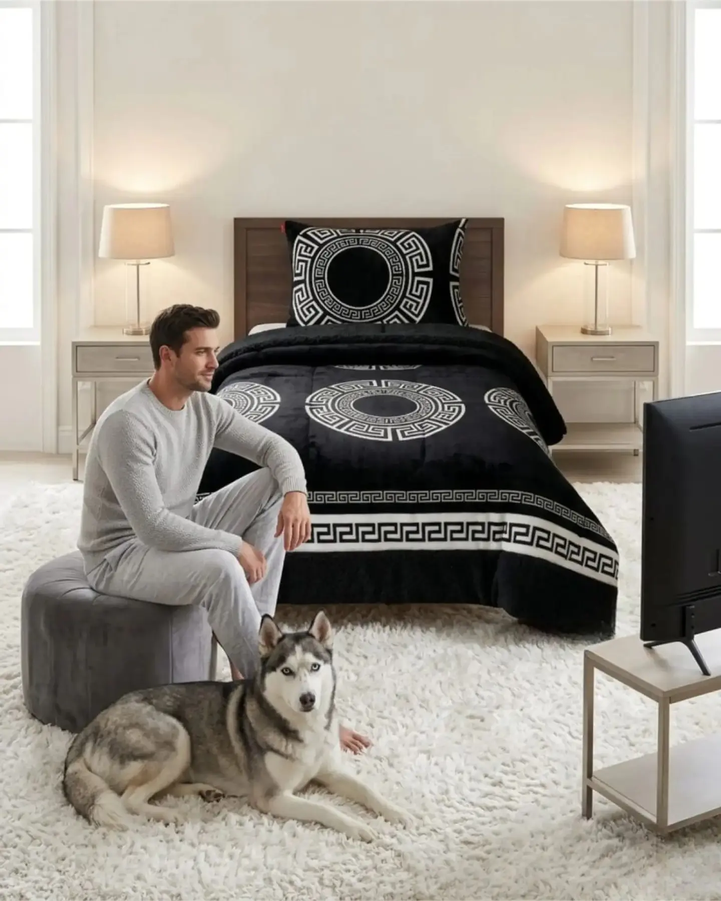 Cubrecama Plush con Chiporro Plaza y Media Diseño Premium 3