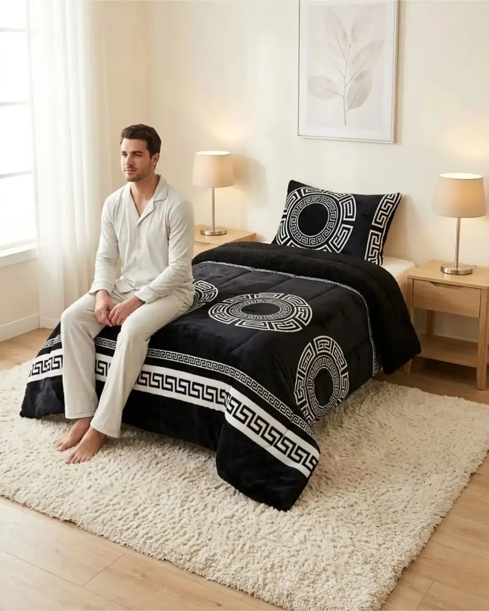 Cubrecama Plush con Chiporro Plaza y Media Diseño Premium 4
