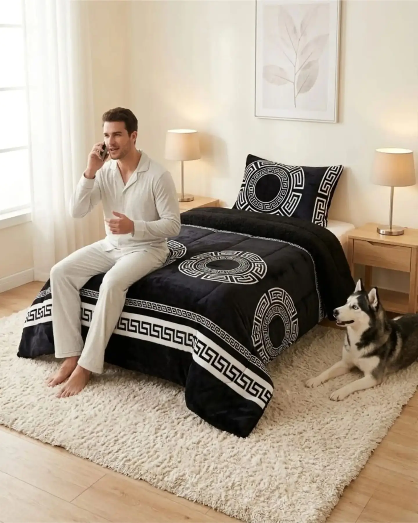 Cubrecama Plush con Chiporro Plaza y Media Diseño Premium 6