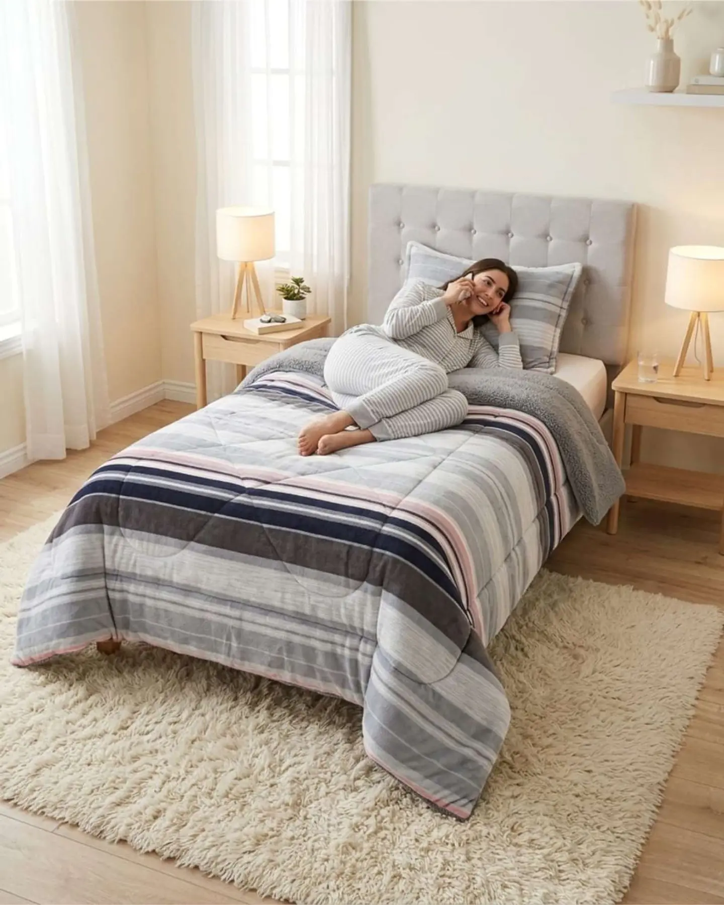 Cubrecama Plush con Chiporro Plaza y Media Diseño Premium 1