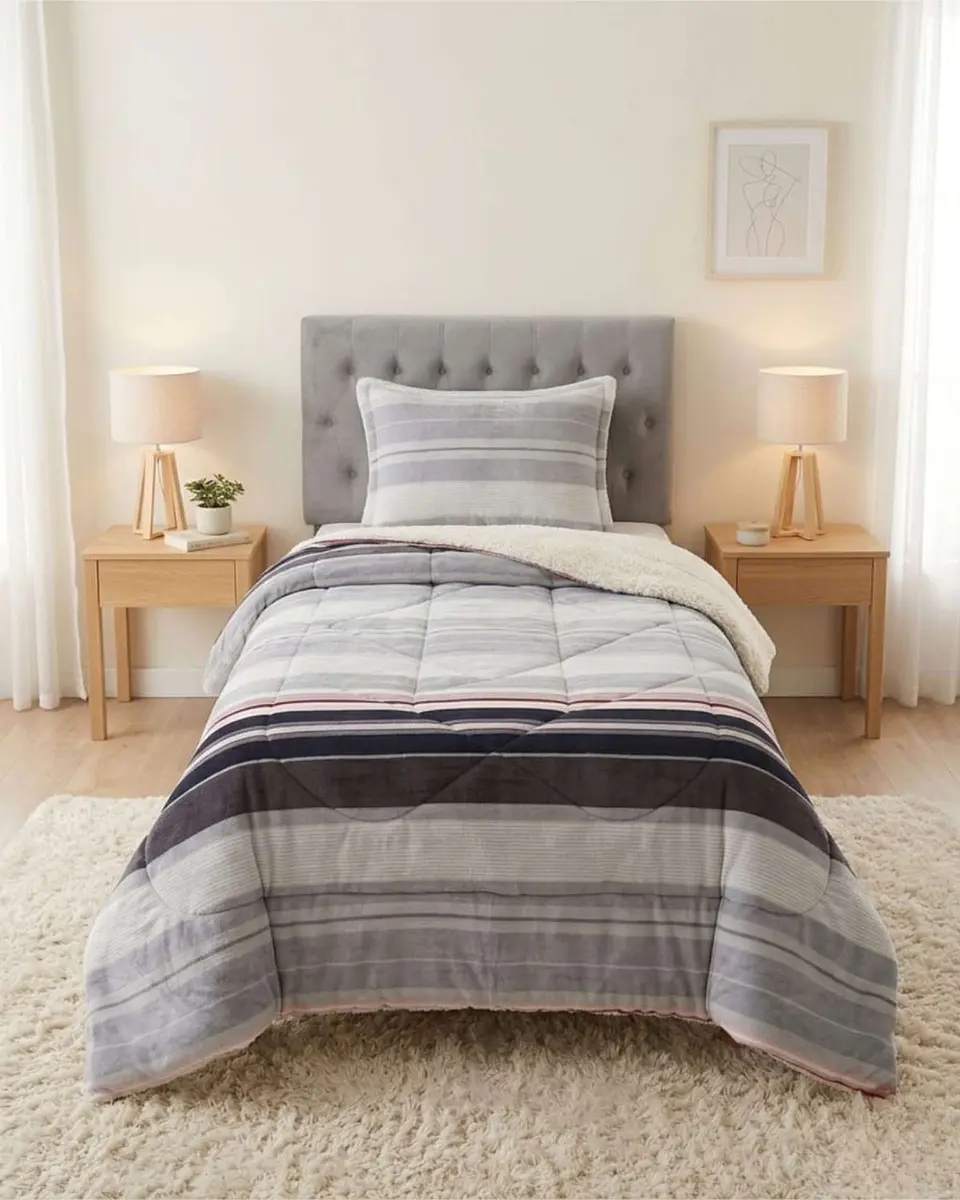 Cubrecama Plush con Chiporro Plaza y Media Diseño Premium 3