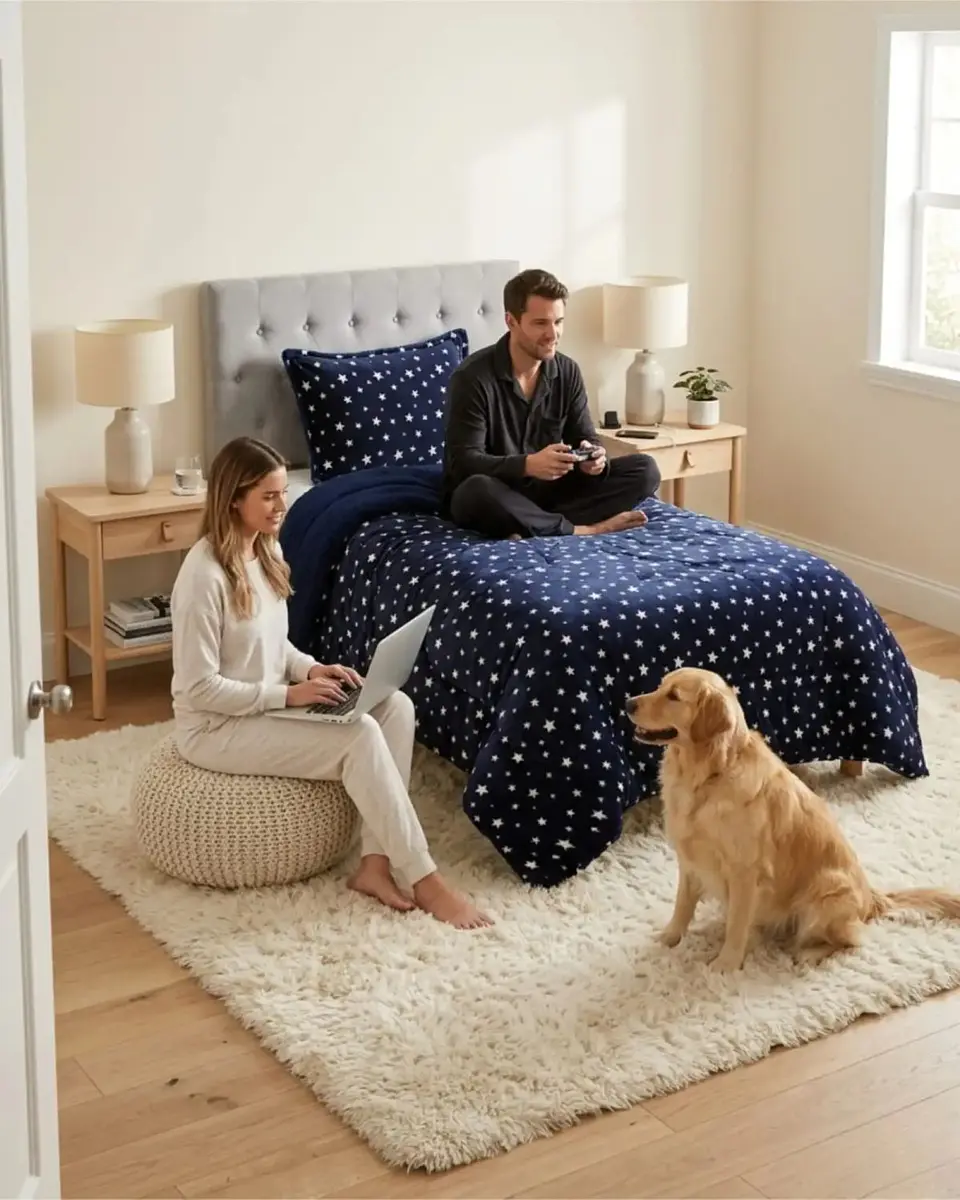 Cubrecama Plush con Chiporro Plaza y Media Diseño Premium 2