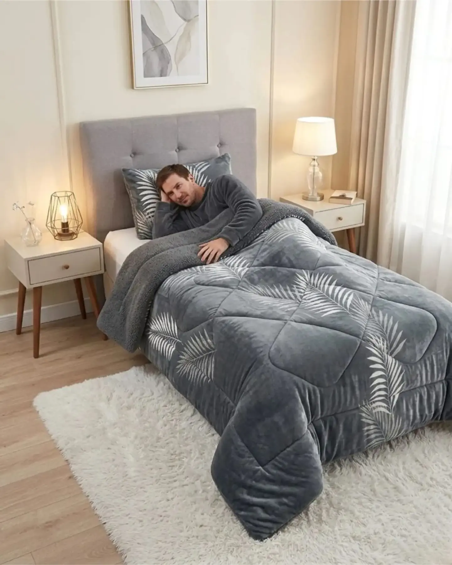 Cubrecama Plush con Chiporro Plaza y Media Diseño Premium 2