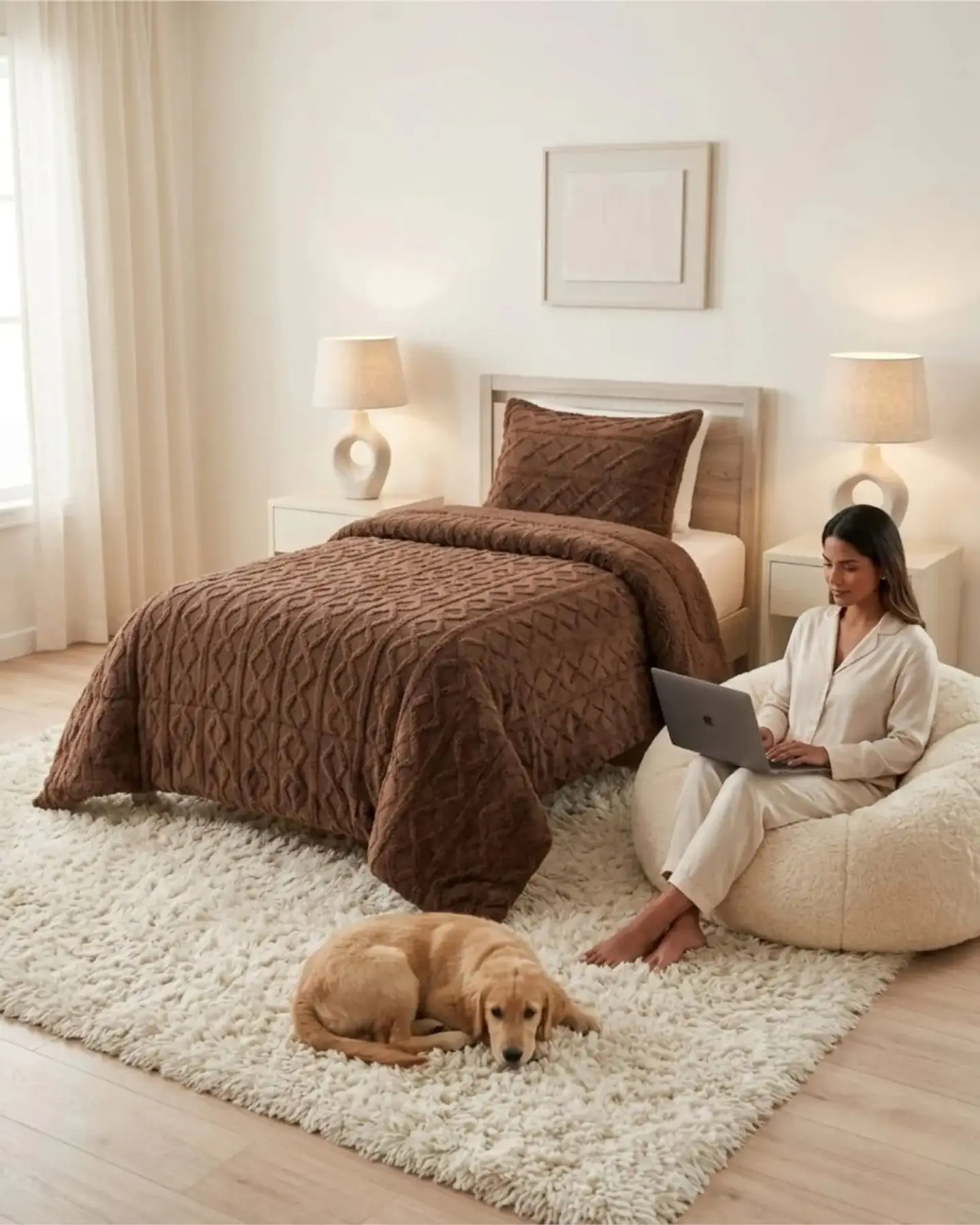 Cubrecama Plush con Chiporro Plaza y Media Diseño Premium 1