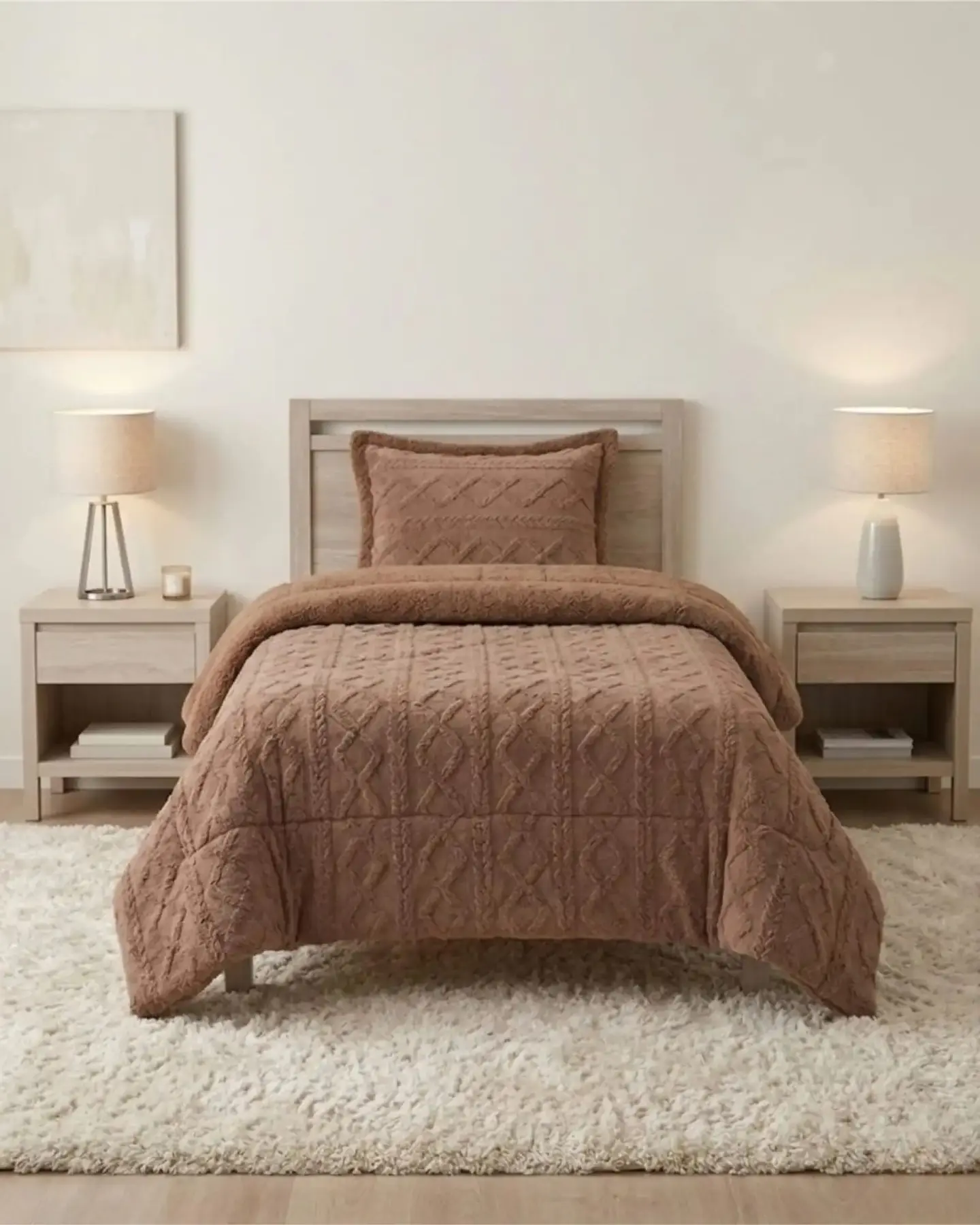 Cubrecama Plush con Chiporro Plaza y Media Diseño Premium 2