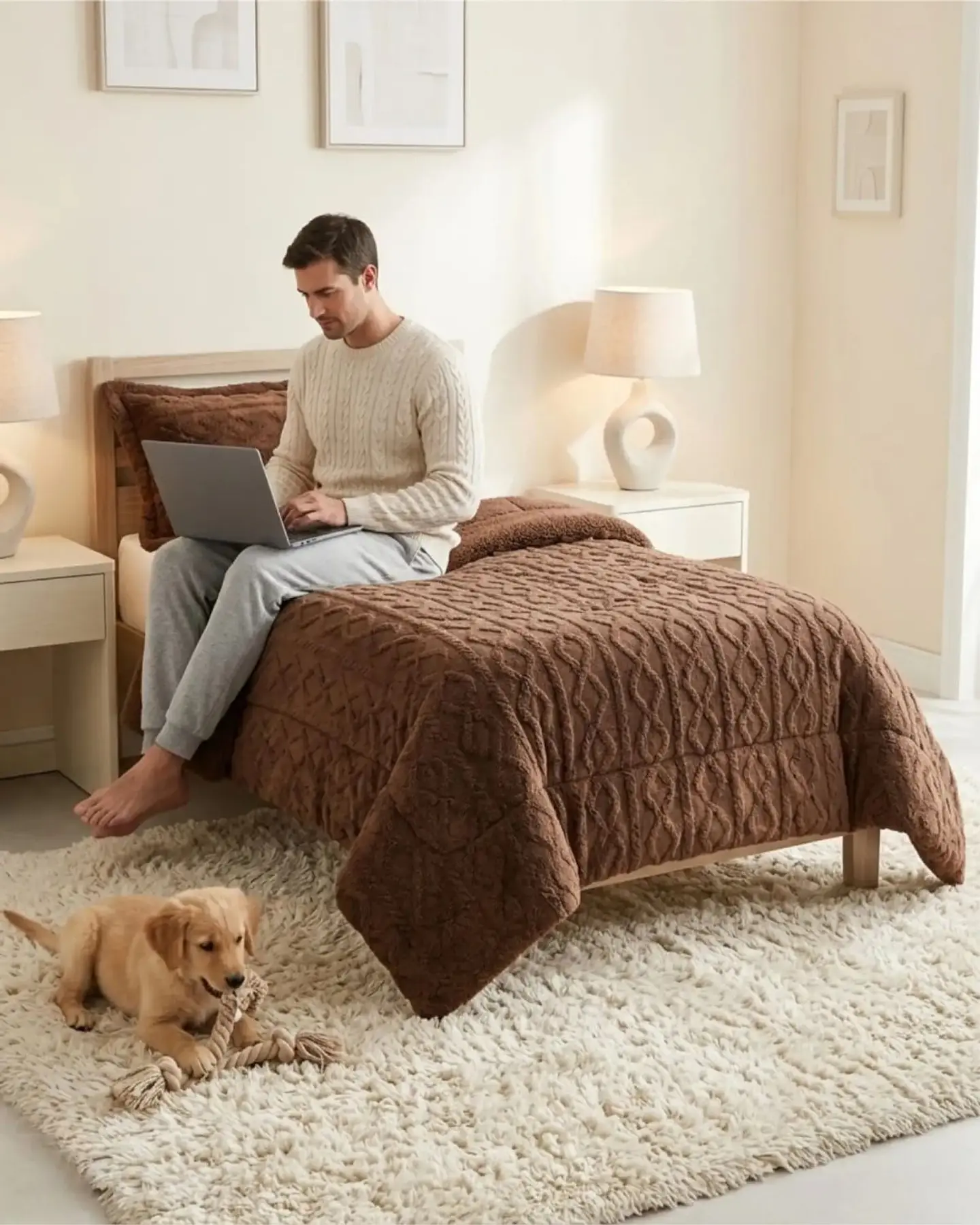 Cubrecama Plush con Chiporro Plaza y Media Diseño Premium 3