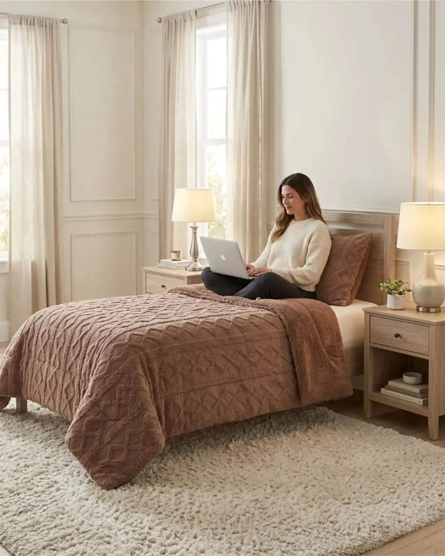 Cubrecama Plush con Chiporro Plaza y Media Diseño Premium 4
