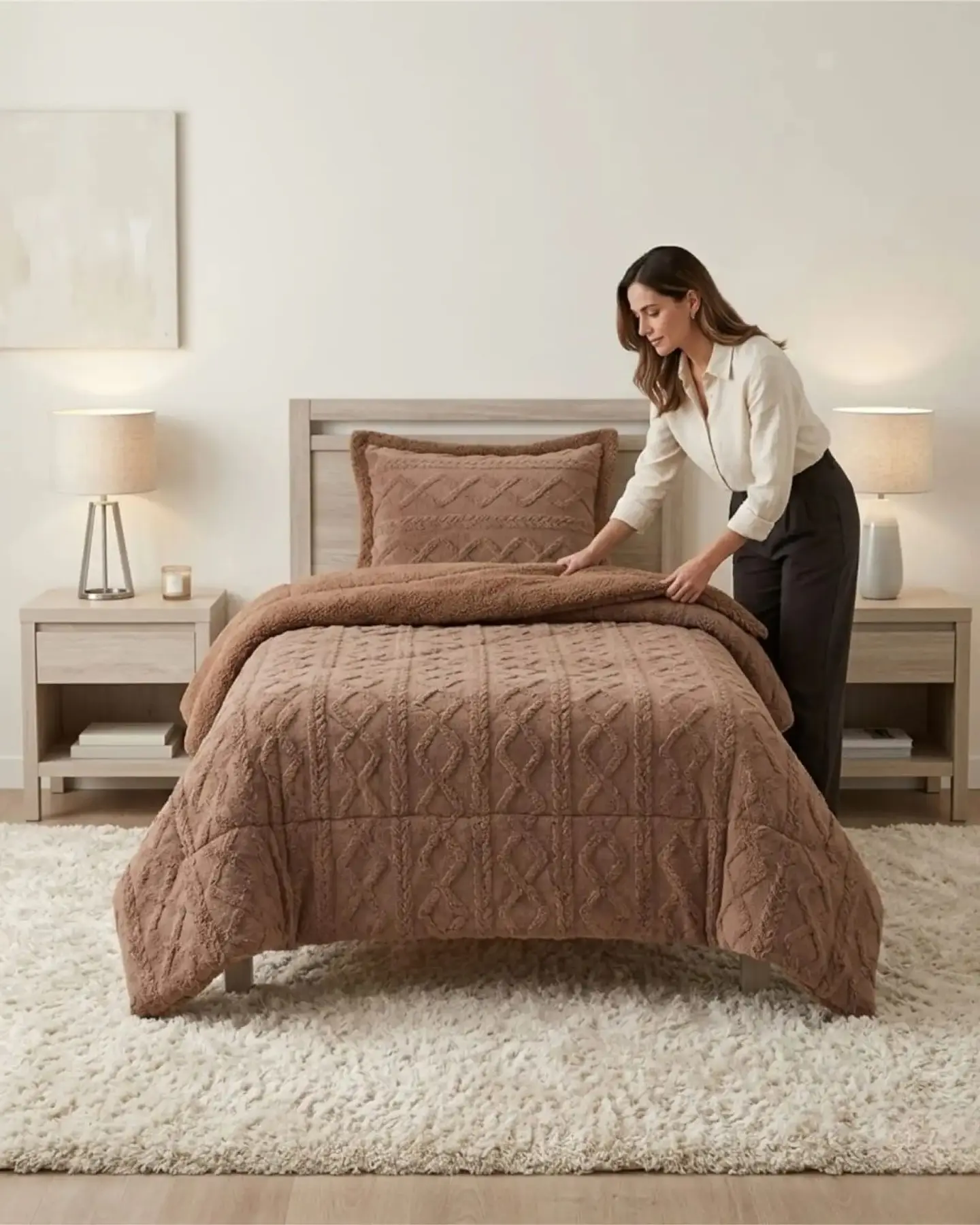 Cubrecama Plush con Chiporro Plaza y Media Diseño Premium 5