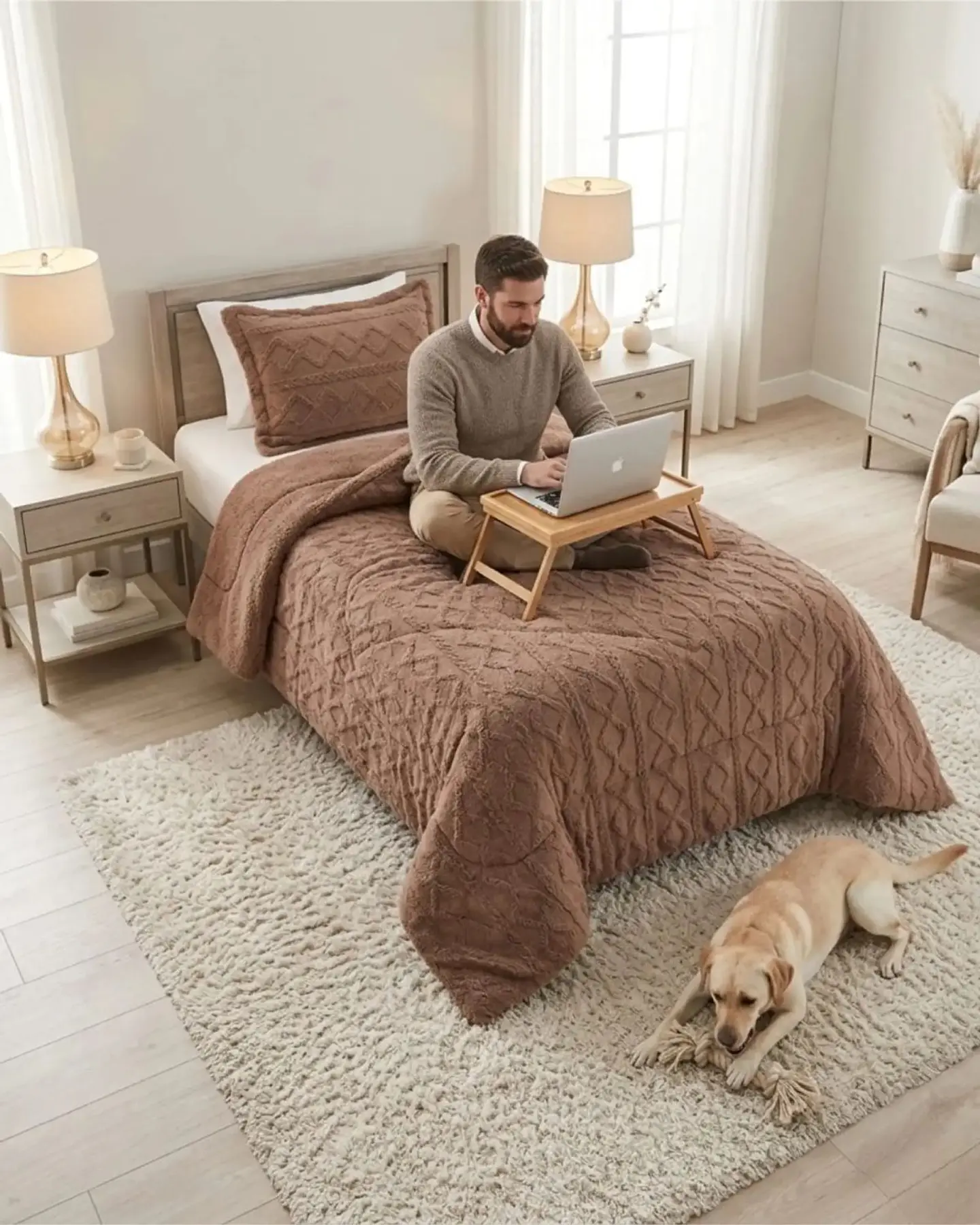 Cubrecama Plush con Chiporro Plaza y Media Diseño Premium 6