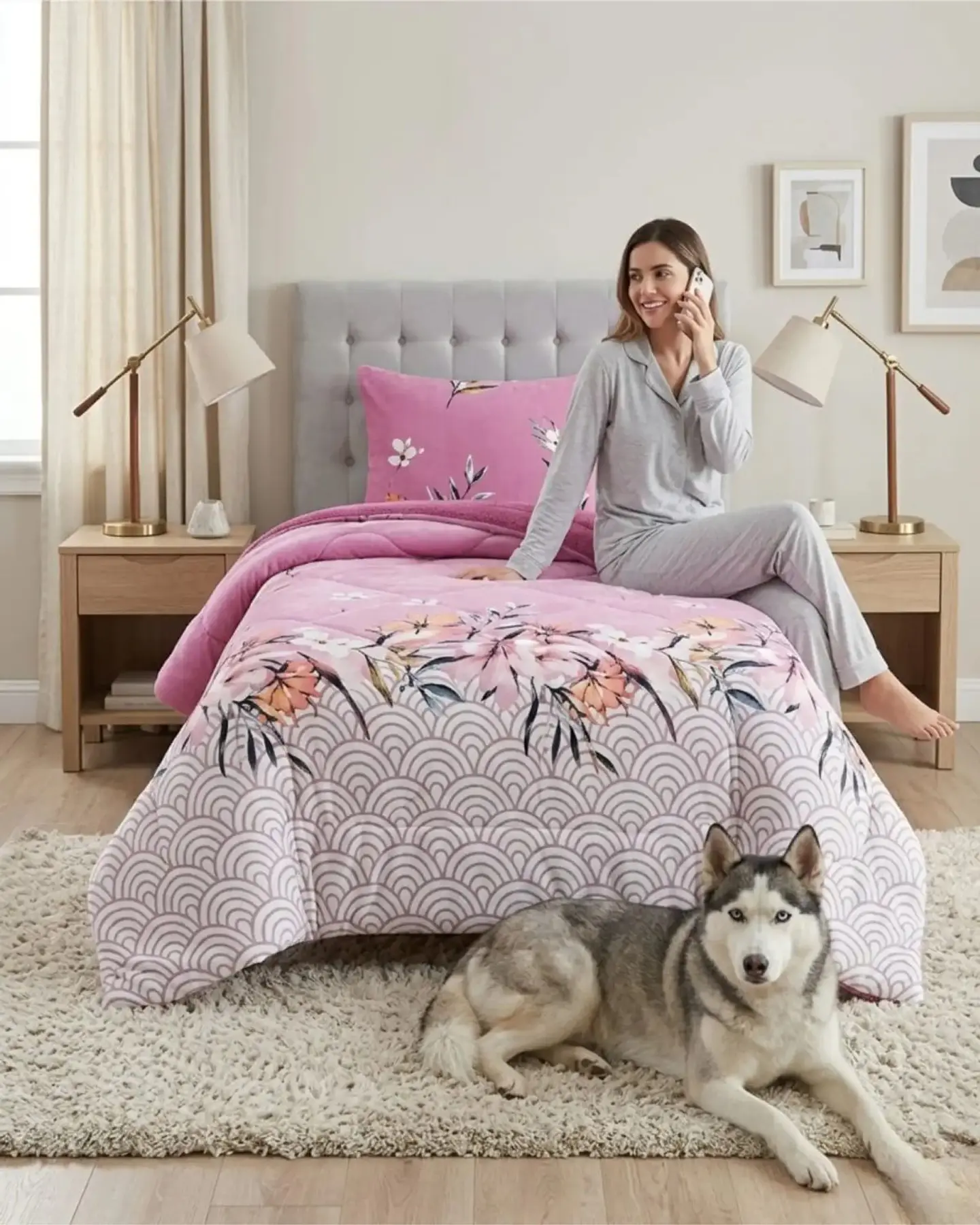 Cubrecama Plush con Chiporro Plaza y Media Diseño Premium 3