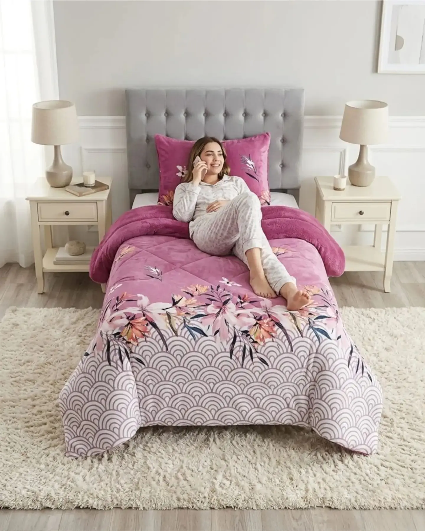 Cubrecama Plush con Chiporro Plaza y Media Diseño Premium 6