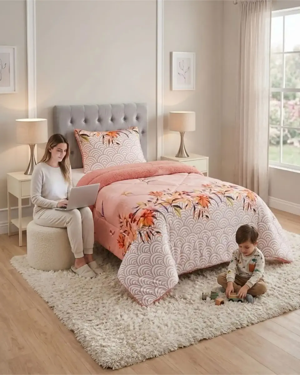 Cubrecama Plush con Chiporro Plaza y Media Diseño Premium 1