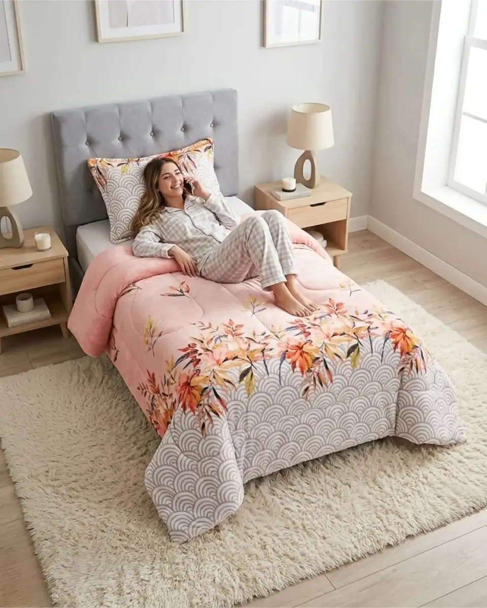 Cubrecama Plush con Chiporro Plaza y Media Diseño Premium 2