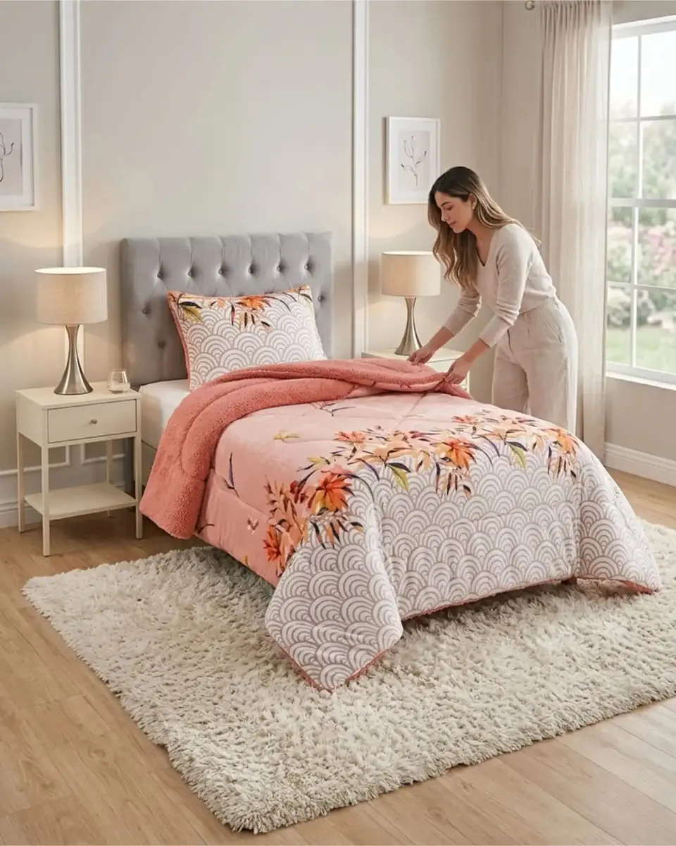 Cubrecama Plush con Chiporro Plaza y Media Diseño Premium 3