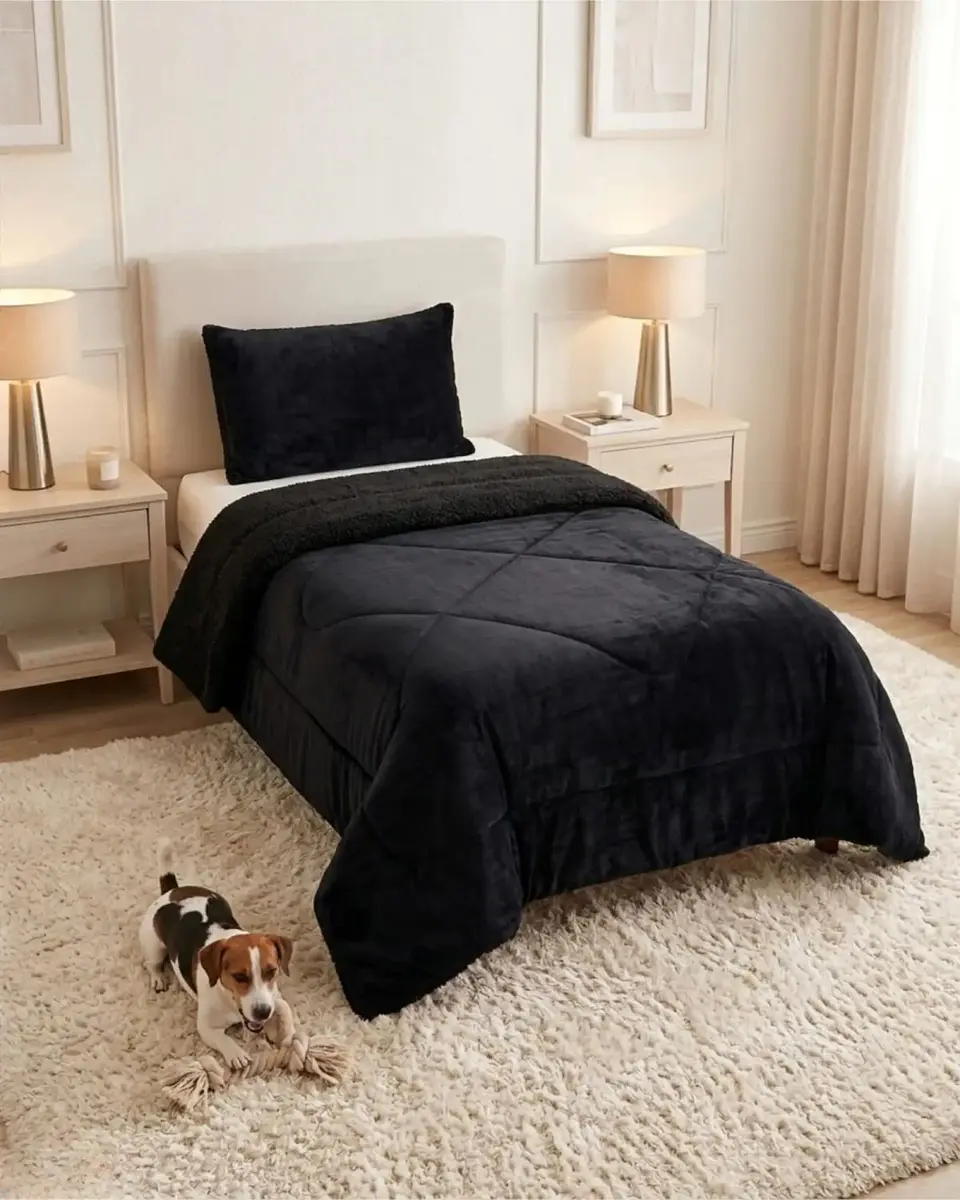 Cubrecama Plush con Chiporro Plaza y Media Diseño Premium 1