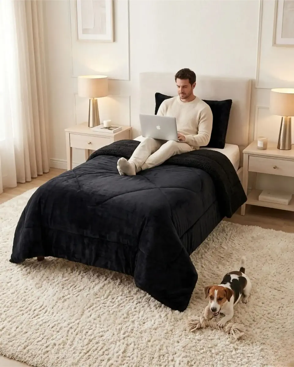 Cubrecama Plush con Chiporro Plaza y Media Diseño Premium 5