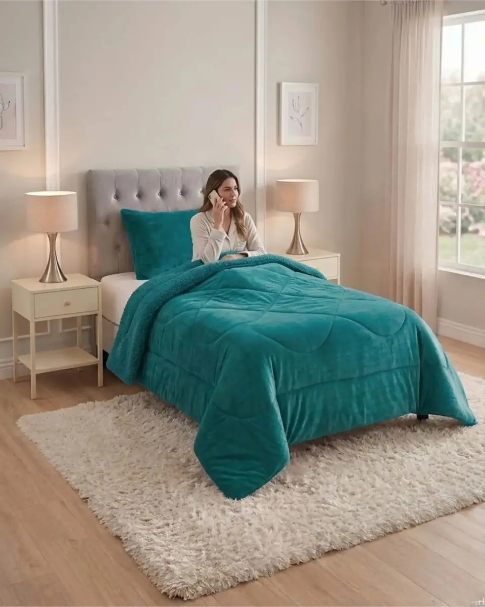 Cubrecama Plush con Chiporro Plaza y Media Diseño Premium 4