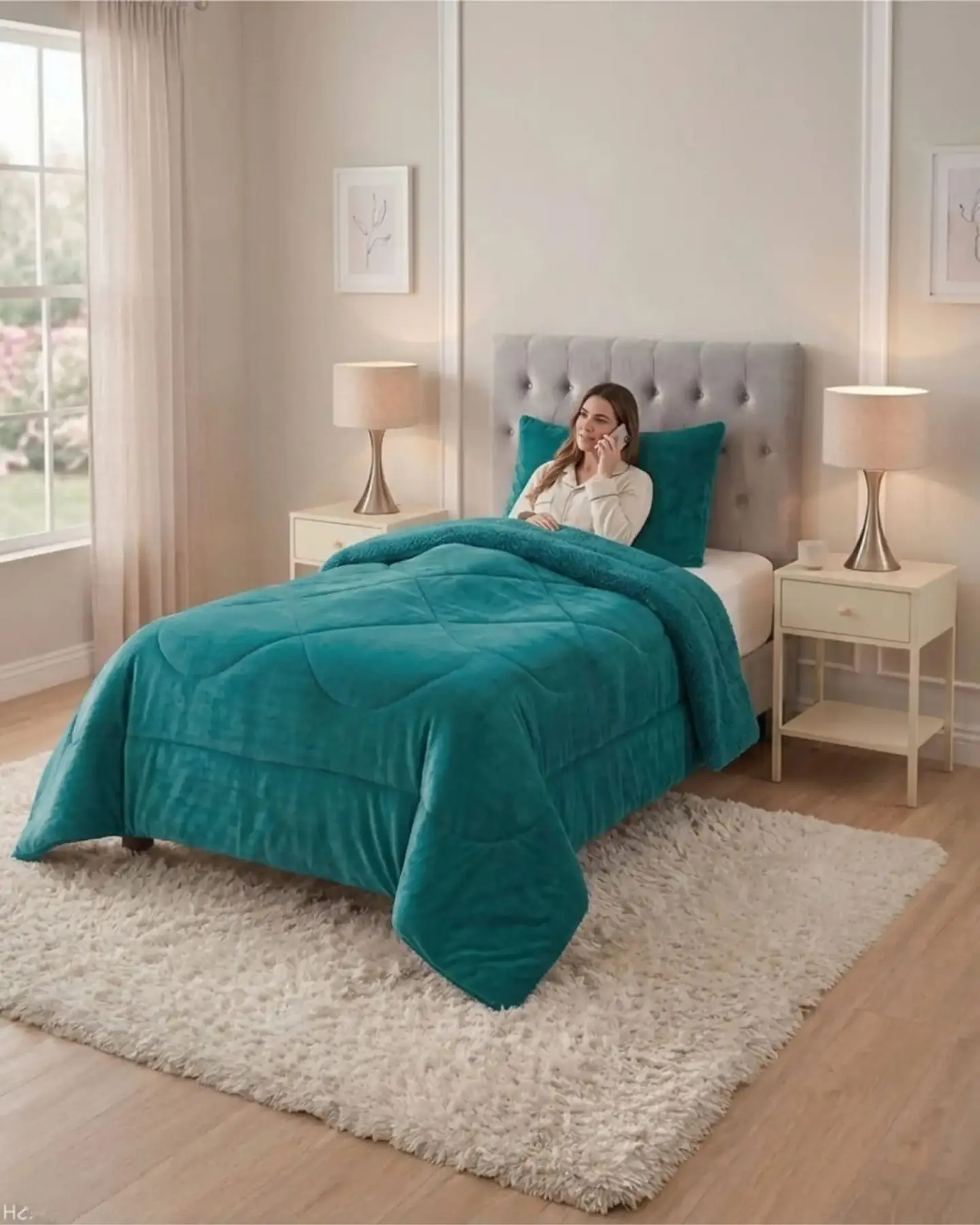 Cubrecama Plush con Chiporro Plaza y Media Diseño Premium 5
