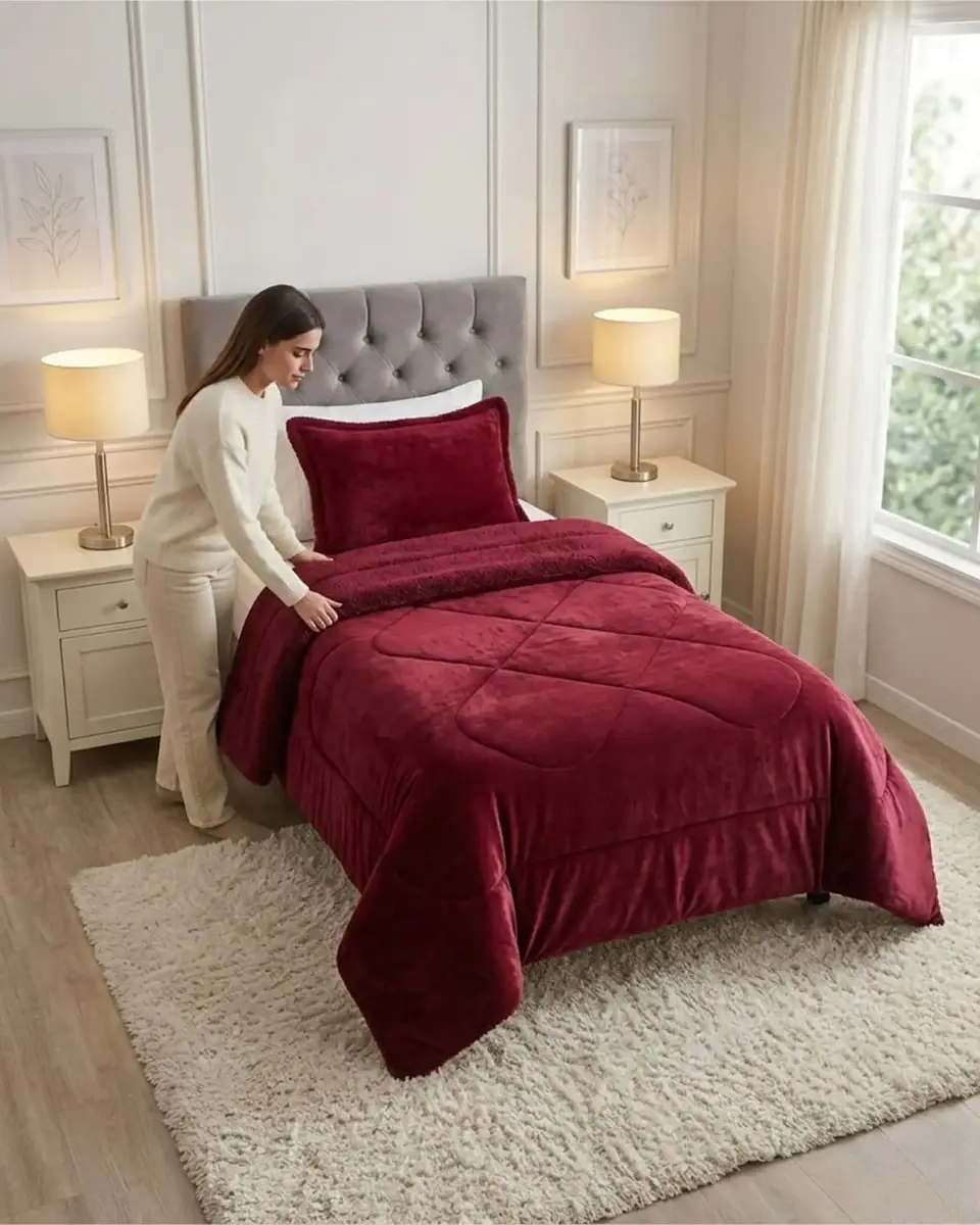 Cubrecama Plush con Chiporro Plaza y Media Diseño Premium 3