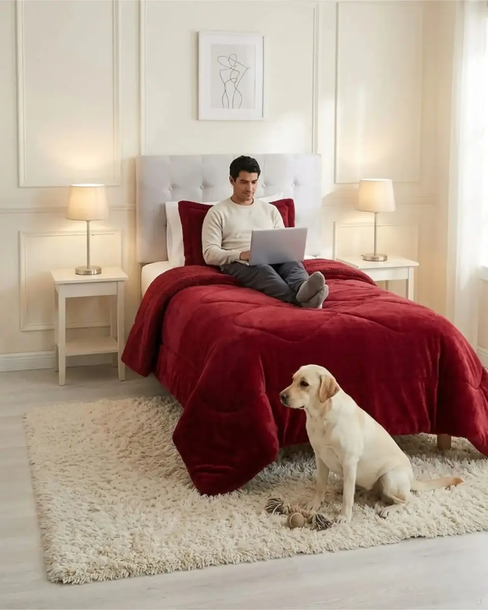 Cubrecama Plush con Chiporro Plaza y Media Diseño Premium 4