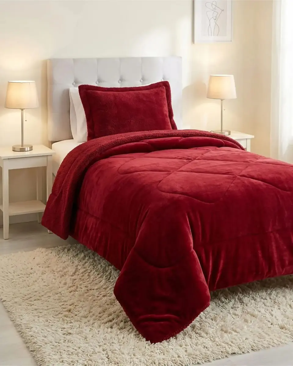 Cubrecama Plush con Chiporro Plaza y Media Diseño Premium 6