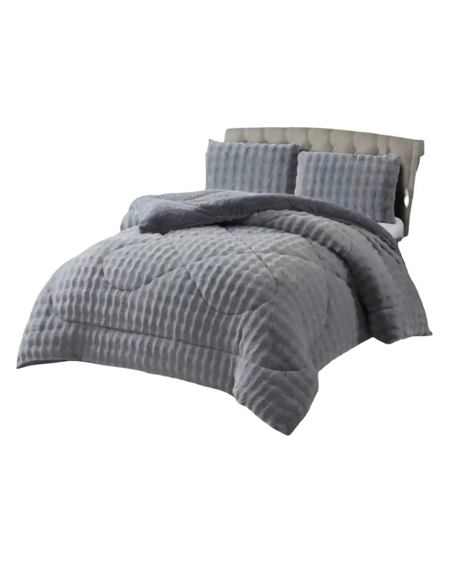 Cubrecamas 2 Plazas De Invierno Textura Piel De Conejo Suave 6