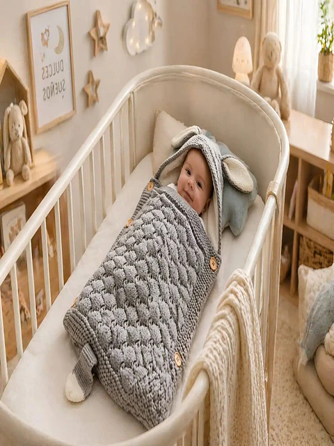 Saco de Dormir para Bebe con Capota y Forro cálido tejido