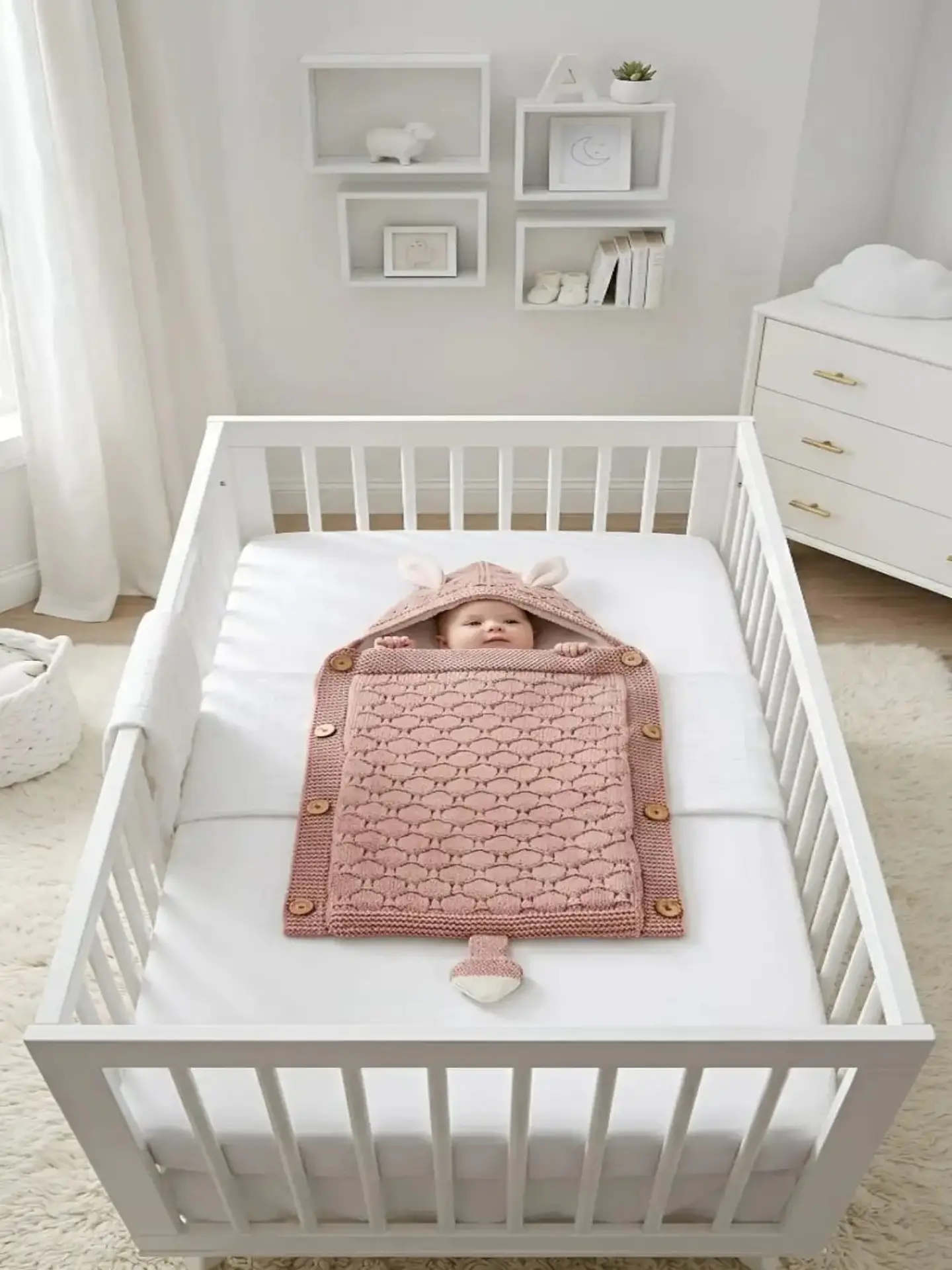 Saco de Dormir para Bebe con Capota y Forro cálido tejido 1
