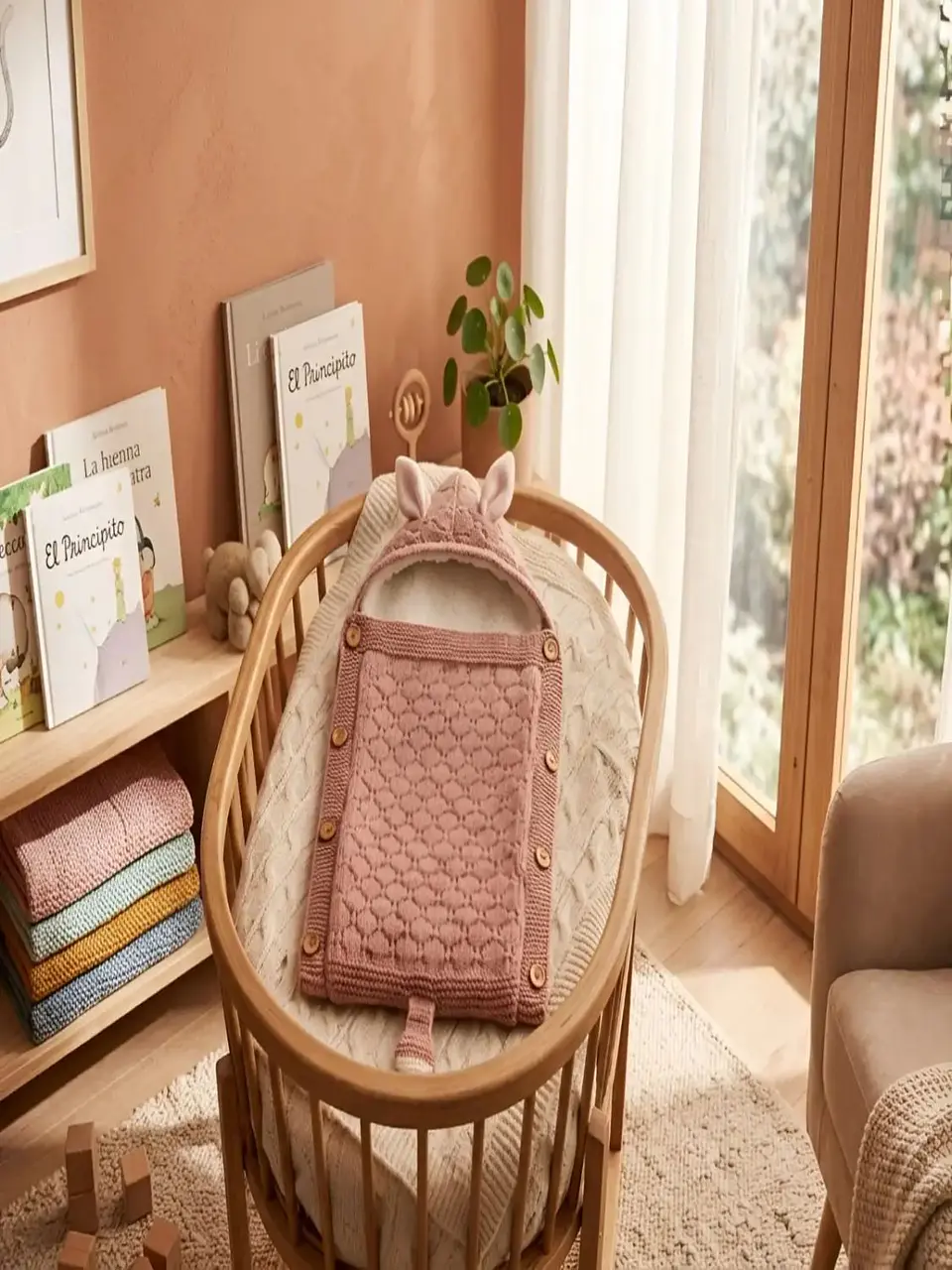 Saco de Dormir para Bebe con Capota y Forro cálido tejido 2